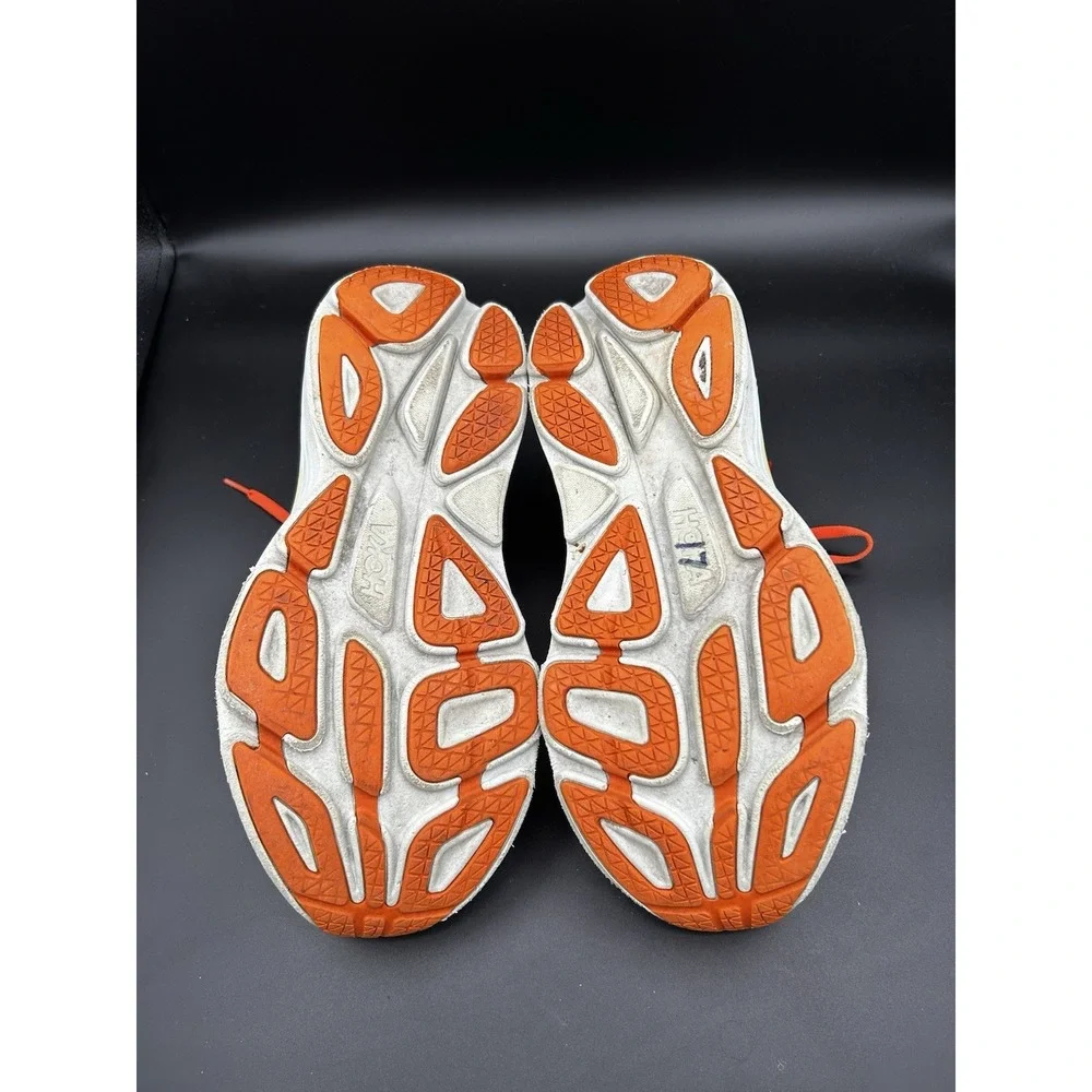 Hoka Bondi 8 Mens Running Shoes Size 11.5D Orange Yellow Gradient